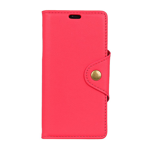 Funda de Cuero Cartera con Soporte Carcasa L01 para Alcatel 1 Rojo