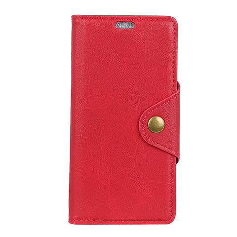 Funda de Cuero Cartera con Soporte Carcasa L01 para Alcatel 7 Rojo