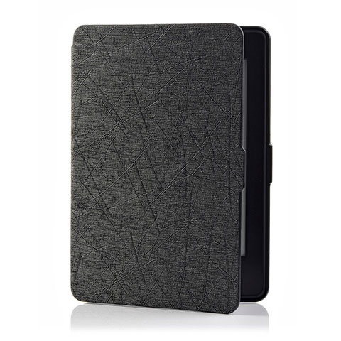 Funda de Cuero Cartera con Soporte Carcasa L01 para Amazon Kindle 6 inch Negro