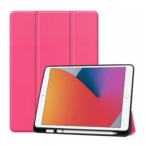 Funda de Cuero Cartera con Soporte Carcasa L01 para Apple iPad 10.2 (2019) Rosa