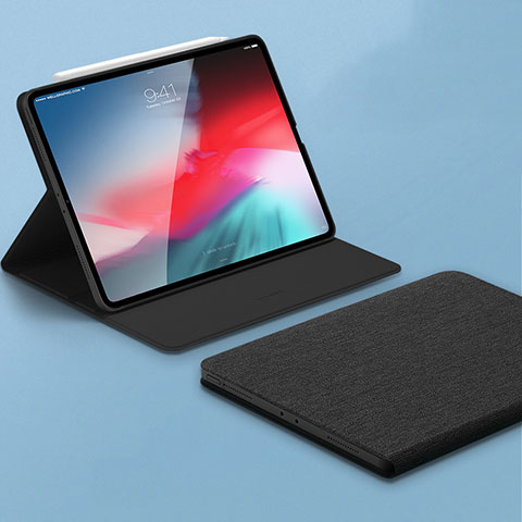 Funda de Cuero Cartera con Soporte Carcasa L01 para Apple iPad Pro 11 (2018) Negro