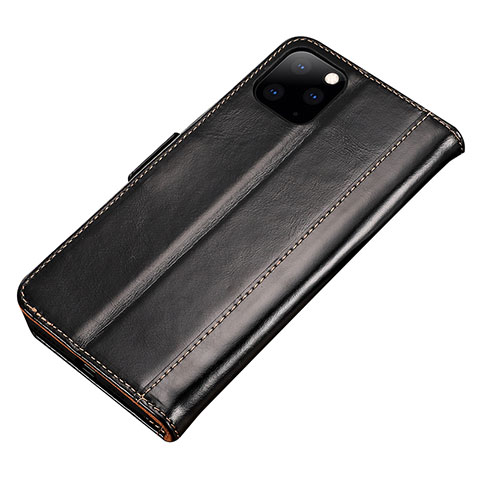 Funda de Cuero Cartera con Soporte Carcasa L01 para Apple iPhone 11 Pro Max Negro