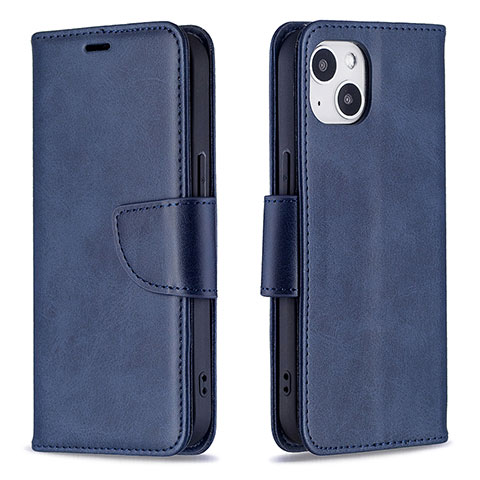 Funda de Cuero Cartera con Soporte Carcasa L01 para Apple iPhone 14 Azul