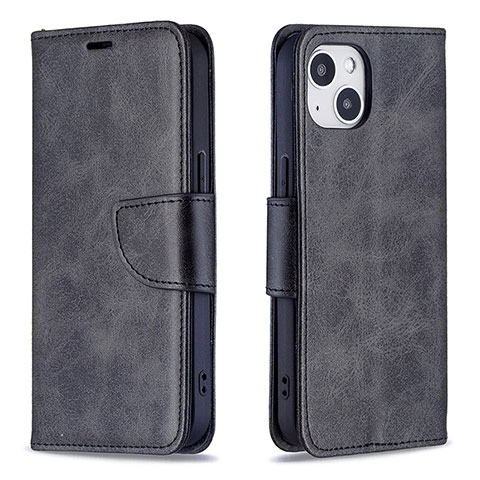 Funda de Cuero Cartera con Soporte Carcasa L01 para Apple iPhone 15 Plus Negro