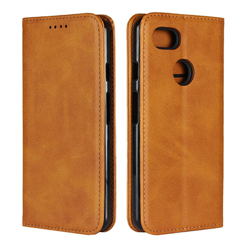 Funda de Cuero Cartera con Soporte Carcasa L01 para Google Pixel 3 Naranja