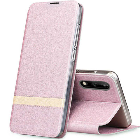 Funda de Cuero Cartera con Soporte Carcasa L01 para Huawei Enjoy 10 Oro Rosa