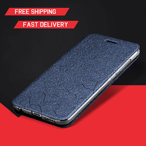 Funda de Cuero Cartera con Soporte Carcasa L01 para Huawei Enjoy 9 Plus Azul