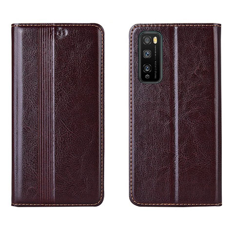 Funda de Cuero Cartera con Soporte Carcasa L01 para Huawei Enjoy Z 5G Marron