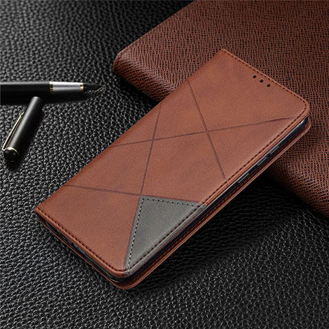 Funda de Cuero Cartera con Soporte Carcasa L01 para Huawei Honor 9A Marron