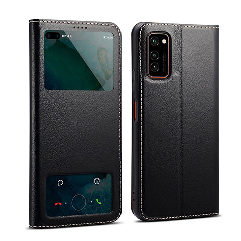 Funda de Cuero Cartera con Soporte Carcasa L01 para Huawei Honor V30 Pro 5G Negro