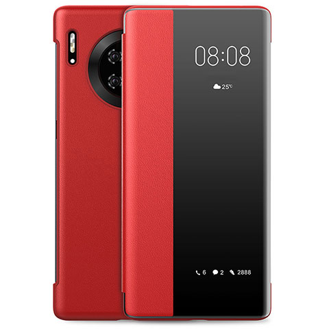 Funda de Cuero Cartera con Soporte Carcasa L01 para Huawei Mate 30 5G Rojo