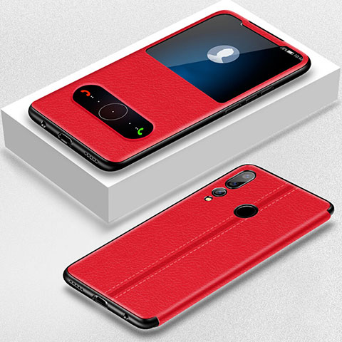 Funda de Cuero Cartera con Soporte Carcasa L01 para Huawei Nova 4 Rojo