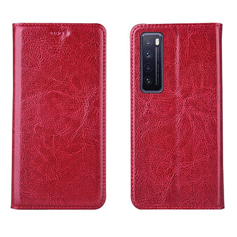 Funda de Cuero Cartera con Soporte Carcasa L01 para Huawei Nova 7 5G Rojo