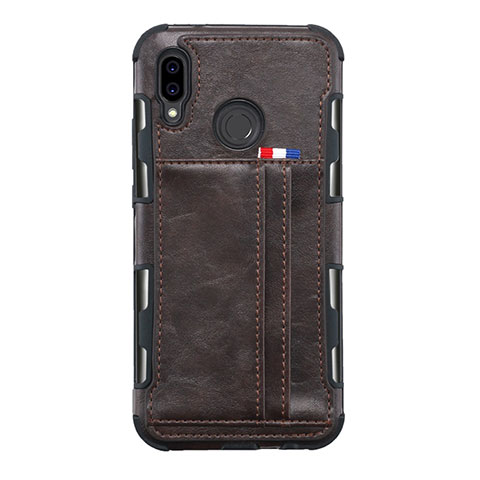 Funda de Cuero Cartera con Soporte Carcasa L01 para Huawei P20 Lite Marron