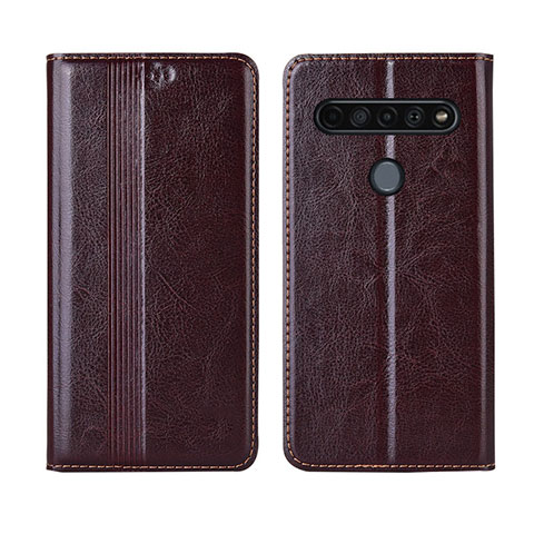 Funda de Cuero Cartera con Soporte Carcasa L01 para LG K41S Marron