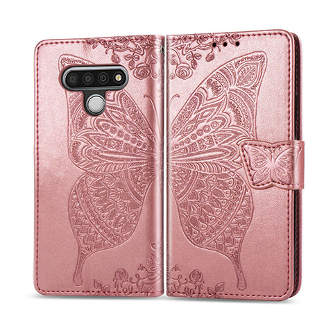 Funda de Cuero Cartera con Soporte Carcasa L01 para LG Stylo 6 Oro Rosa