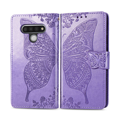 Funda de Cuero Cartera con Soporte Carcasa L01 para LG Stylo 6 Purpura Claro