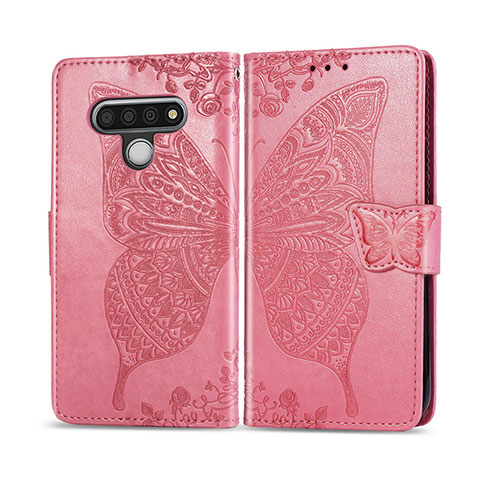 Funda de Cuero Cartera con Soporte Carcasa L01 para LG Stylo 6 Rosa