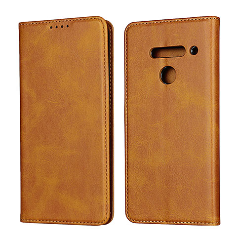 Funda de Cuero Cartera con Soporte Carcasa L01 para LG V50 ThinQ 5G Naranja