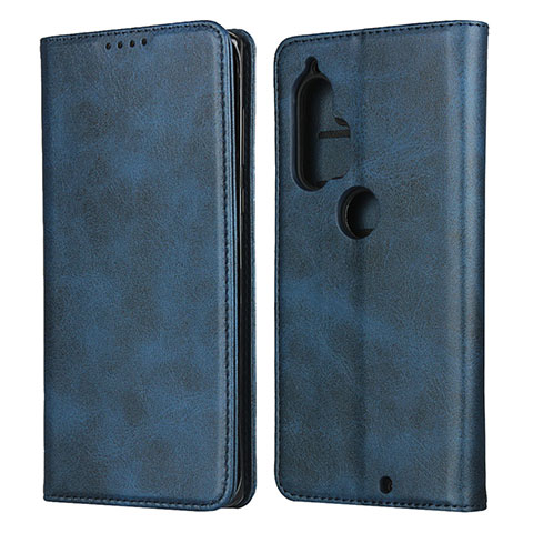 Funda de Cuero Cartera con Soporte Carcasa L01 para Motorola Moto Edge Plus Azul