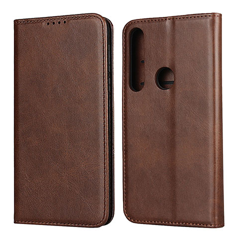 Funda de Cuero Cartera con Soporte Carcasa L01 para Motorola Moto G8 Play Marron