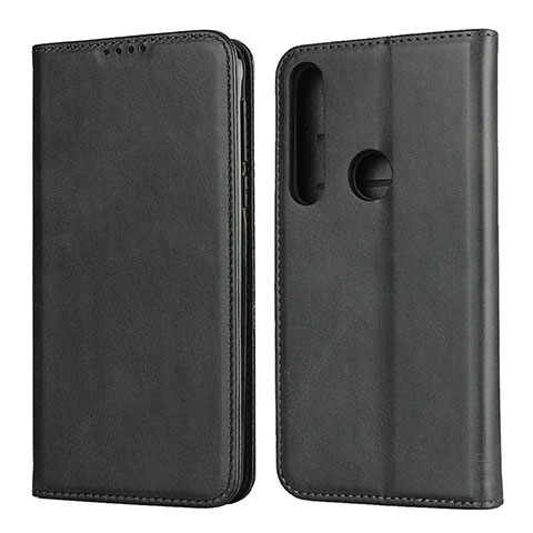 Funda de Cuero Cartera con Soporte Carcasa L01 para Motorola Moto G8 Play Negro