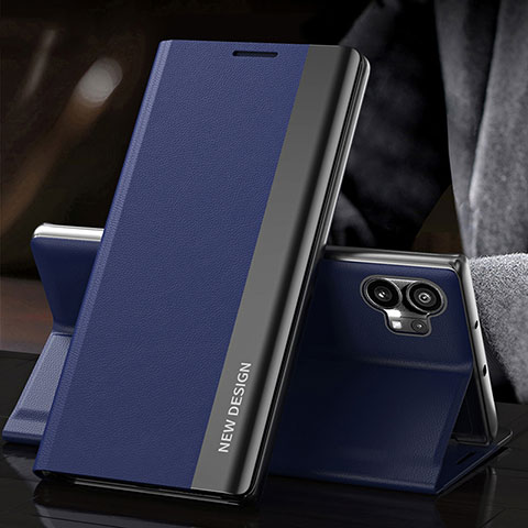 Funda de Cuero Cartera con Soporte Carcasa L01 para Nothing Phone 1 Azul