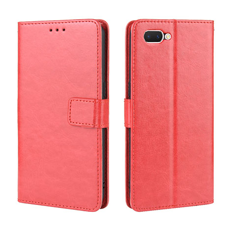 Funda de Cuero Cartera con Soporte Carcasa L01 para Oppo A12e Rojo