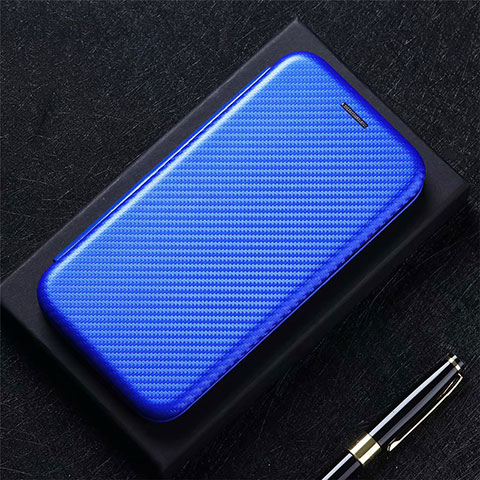 Funda de Cuero Cartera con Soporte Carcasa L01 para Oppo A32 Azul