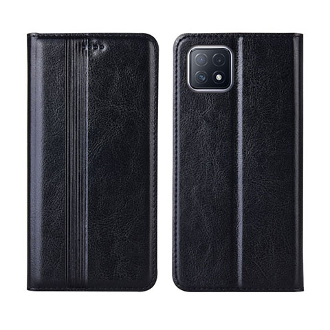 Funda de Cuero Cartera con Soporte Carcasa L01 para Oppo A53 5G Negro