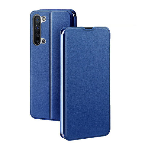 Funda de Cuero Cartera con Soporte Carcasa L01 para Oppo F15 Azul