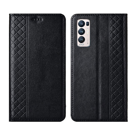 Funda de Cuero Cartera con Soporte Carcasa L01 para Oppo Find X3 Neo 5G Negro