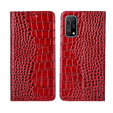 Funda de Cuero Cartera con Soporte Carcasa L01 para Oppo K7x 5G Rojo