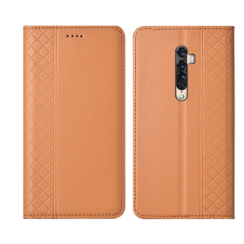 Funda de Cuero Cartera con Soporte Carcasa L01 para Oppo Reno2 Naranja