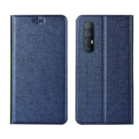 Funda de Cuero Cartera con Soporte Carcasa L01 para Oppo Reno3 Pro Azul