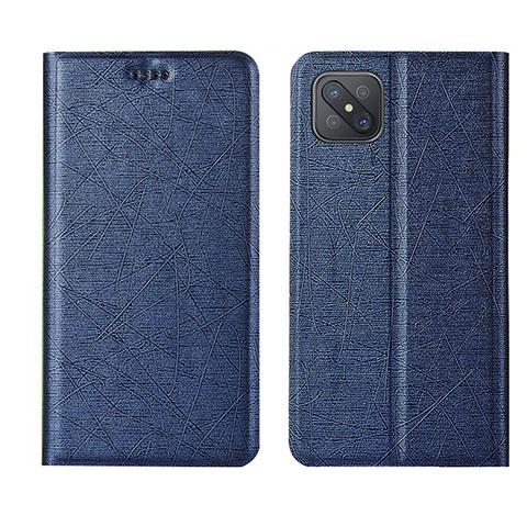 Funda de Cuero Cartera con Soporte Carcasa L01 para Oppo Reno4 Z 5G Azul