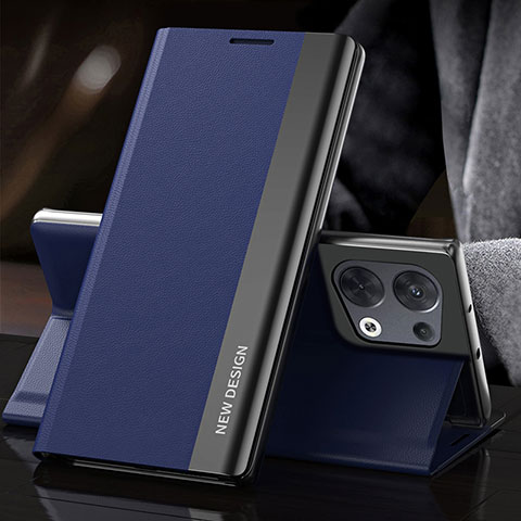 Funda de Cuero Cartera con Soporte Carcasa L01 para Oppo Reno8 Pro+ Plus 5G Azul