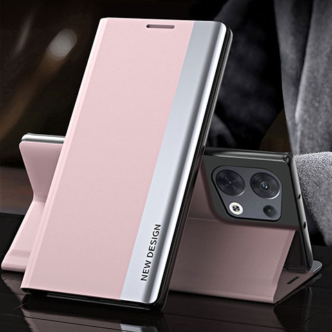 Funda de Cuero Cartera con Soporte Carcasa L01 para Oppo Reno8 Pro+ Plus 5G Rosa