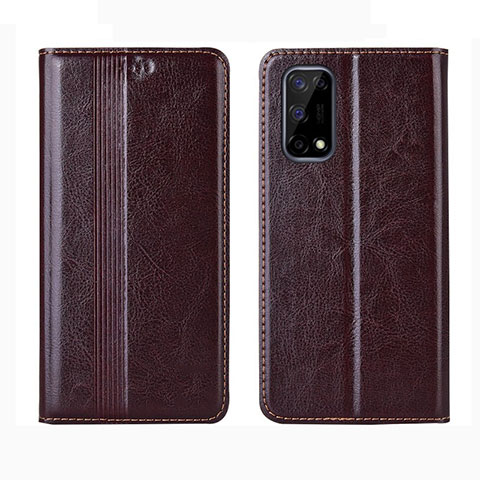 Funda de Cuero Cartera con Soporte Carcasa L01 para Realme Narzo 30 Pro 5G Marron