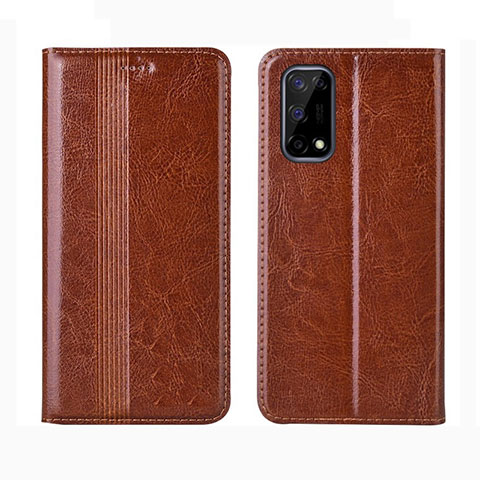 Funda de Cuero Cartera con Soporte Carcasa L01 para Realme Q2 5G Marron Claro