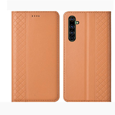 Funda de Cuero Cartera con Soporte Carcasa L01 para Realme X50 Pro 5G Naranja