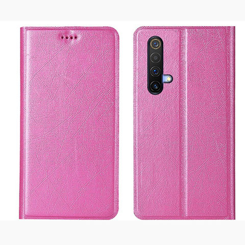 Funda de Cuero Cartera con Soporte Carcasa L01 para Realme X50t 5G Rosa