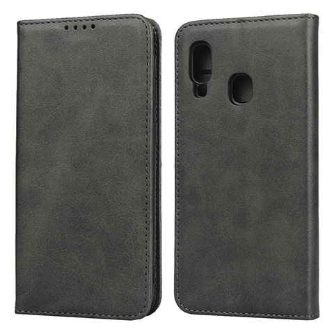 Funda de Cuero Cartera con Soporte Carcasa L01 para Samsung Galaxy A20e Negro