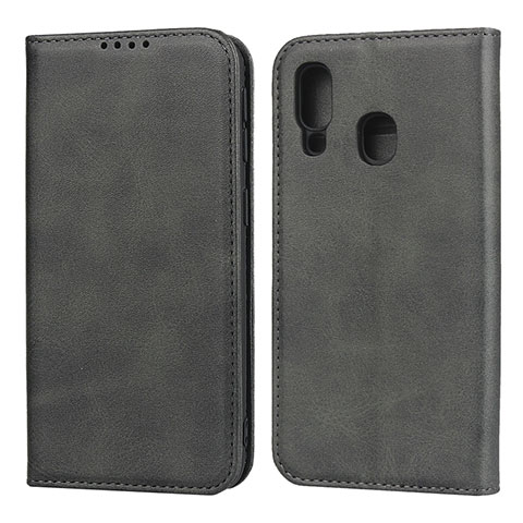 Funda de Cuero Cartera con Soporte Carcasa L01 para Samsung Galaxy A40 Negro