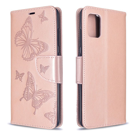 Funda de Cuero Cartera con Soporte Carcasa L01 para Samsung Galaxy A51 5G Oro Rosa