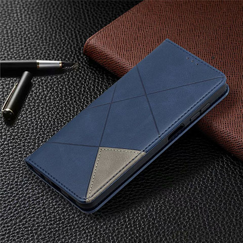 Funda de Cuero Cartera con Soporte Carcasa L01 para Samsung Galaxy F12 Azul