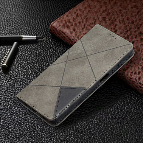 Funda de Cuero Cartera con Soporte Carcasa L01 para Samsung Galaxy F12 Gris