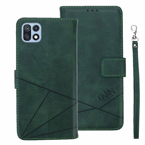 Funda de Cuero Cartera con Soporte Carcasa L01 para Samsung Galaxy F42 5G Verde