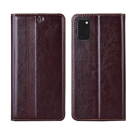 Funda de Cuero Cartera con Soporte Carcasa L01 para Samsung Galaxy M51 Marron