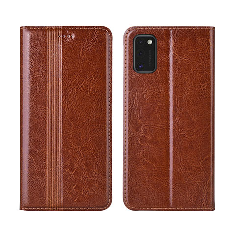 Funda de Cuero Cartera con Soporte Carcasa L01 para Samsung Galaxy M51 Marron Claro